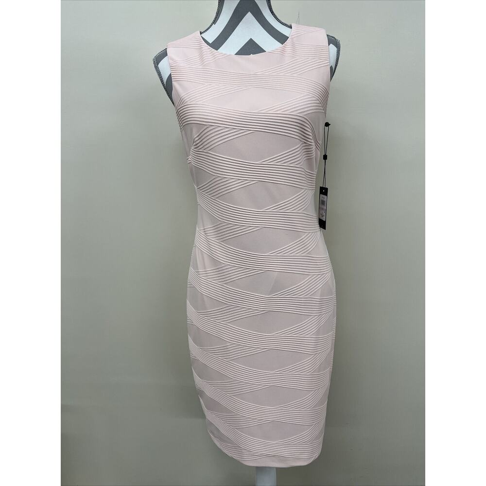TOMMY HILFIGER Womens Peach Stretch Sleeveless Short Evening Body Con Dress 6 FS